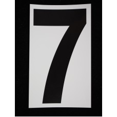 Number "7" - 5 Inch Sticker Decal Vinyl Adhesive Address Numbers Black & White (lot of 1) SALE ITEM MADE IN USA