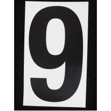 Number "9" - 5 Inch Sticker Decal Vinyl Adhesive Address Numbers Black & White (lot of 1) SALE ITEM MADE IN USA