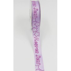 Printed " Heaven Sent " Single Faced Satin Ribbon, Orchid with White Bold Font and Pink Outlines, 5/8 Inch x 25 Yards (1 Spool) SALE ITEM