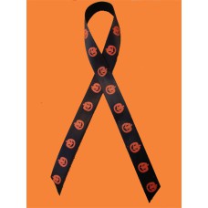 Black/Orange Pumpkin Satin 5/8" x 25 yds. (1 spool) SALE ITEM