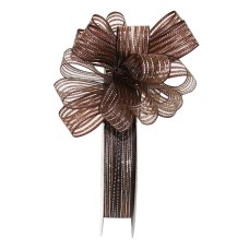 Pull Bow Ribbon, Brown Silver, 5/8" x 25 Yards (1 Spool) SALE ITEM