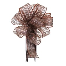 Pull Bow Ribbon, Brown / Silver, 1" x 25 Yards (1 Spool) SALE ITEM