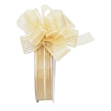 Pull Bow Ribbon, Cream / Gold, 1" x 25 Yards (1 Spool) SALE ITEM