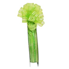 Pull Bow Ribbon, Emerald Green / Silver, 3/8" x 25 Yards (1 Spool) SALE ITEM