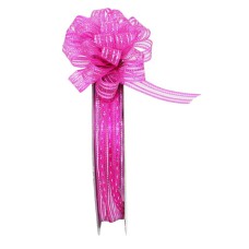 Pull Bow Ribbon, Fuchsia / Silver, 3/8" x 25 Yards (1 Spool) SALE ITEM