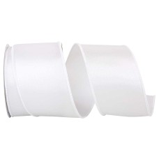 Value Wired Satin Ribbon - White, 2-1/2 Inch x 50 yds., (1 Spool) SALE ITEM