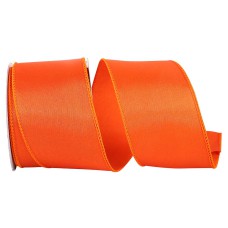 2.5 Inch Orange Satin Ribbon With Wired Edges, 10 Yard Spool (1 Spool) SALE ITEM