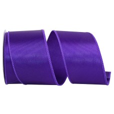 2.5 Inch Purple Satin Ribbon With Wired Edges, 10 Yard Spool (1 Spool) SALE ITEM