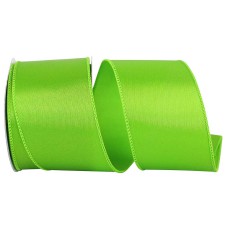 2.5 Inch Wired Satin Ribbon - Citrus Lime Green, 10 yds. (1 Spool) SALE ITEM
