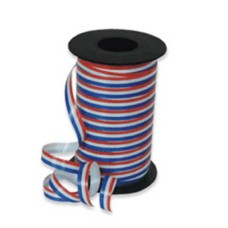 Patriotic Red White Blue Stripes Curling Ribbon 3/8 Inch x 275 yds., (1 Spool) SALE ITEM