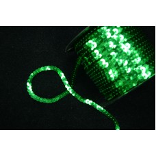 Sequin Trim On String, Emerald , 6MM x 100 Yards (1 Spool) SALE ITEM