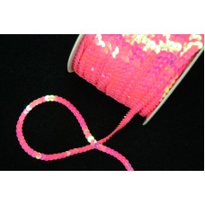Sequin Trim On String, Hot Pink Iris , 6MM x 100 Yards (1 Spool) SALE ITEM