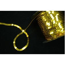 Sequin Trim On String, Gold , 6MM x 100 Yards (1 Spool) SALE ITEM