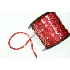 Sequin Trim On String, Candy Apple Red Spotlight, 6MM x 100 Yards (1 Spool) SALE ITEM