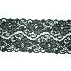 5.625 Inch Flat Double Edge Galloon Lace, Black (56 YARDS FULL SPOOL) MADE IN USA