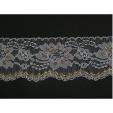 3 Inch Flat Lace, White-Gold (325 YARDS - FULL SPOOL) MADE IN USA