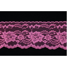 4 Inch Flat Lace, Shocking Pink (100 YARDS - FULL SPOOL) MADE IN USA