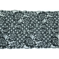 7 Inch Flat Double Edge Galloon Lace, Black (134 YARDS - FULL SPOOL) MADE IN USA