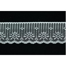 2 Inch Flat Lace, White - Silver ( 312 YARDS - FULL SPOOL) MADE IN USA