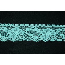 2 inch Flat Lace, Blue Turquoise (438 YARDS FULL SPOOL) 9665 Blue Turquoise 438, MADE IN CHINA