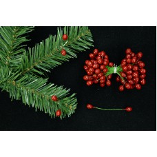 Burgundy Twist On Artificial Holly Berries, 9MM x 12MM (lot of 1 bunch) SALE ITEM