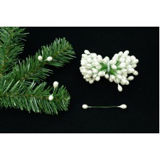 Pearl Twist On Artificial Holly Berries, 9MM x 12MM (lot of 1 bunch) SALE ITEM