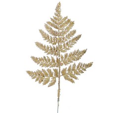 Gold Glittered Leather Fern (Lot of 1 Bunch - 12 Pcs. Per Bunch) SALE ITEM