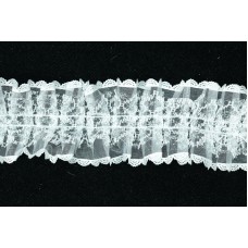 2 inch White Double Ruffled Organza Ribbon  (10 Yards) SALE ITEM
