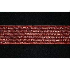2.5 Inch Red Mesh Metallic Foil Ribbon, 2.5 Inch x 25 Yards (Lot of 1 Spool) SALE ITEM