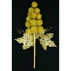 Gold Glittered Artificial Grape Spray With 13 Grapes (Lot of 24) SALE ITEM