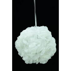 White 7 Inch Rose Kissing Ball (Lot of 1) SALE ITEM