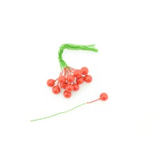 Red Artificial Berry pick, 8MM (lot of 12 bunches) SALE ITEM
