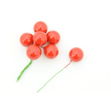 Red Artificial Berry pick, 20MM (lot of 12 bunches) SALE ITEM