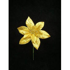 Large Poinsettia Pick, gold (lot of 72)