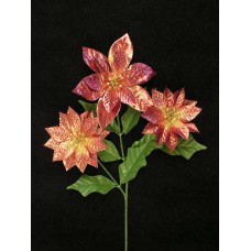 Poinsettia Spray, burgundy (lot of 12)