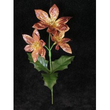 Poinsettia Pick, metallic bronze (lot of 72)