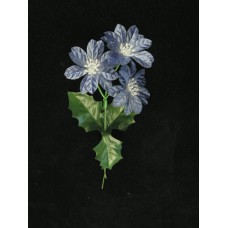 Satin Poinsettia Pick, blue (lot of 72)
