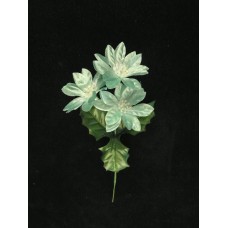 Satin Poinsettia Pick, teal (lot of 72)