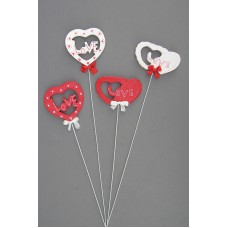 Heart Florist Picks, 4 Assorted Styles (lot of 48)  SALE ITEM