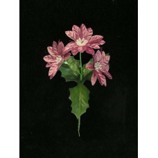 Satin Poinsettia Pick, mauve (lot of 72)
