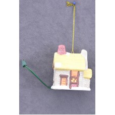 Lighted Ceramic House Ornament, 2.75 inch (lot of 2)