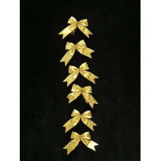 Gold Lame Bows, 1.5 inch (Lot of 1 Package, 6 Bows Per Package) SALE ITEM