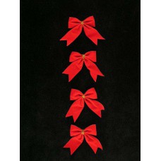 Red Velvet Bows, 2 inch (Lot of 1 Package, 4 Bows Per Package) SALE ITEM