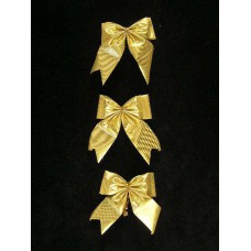 Gold Lame Bows, 3 inch (Lot of 1 Package, 3 Bows Per Package) SALE ITEM
