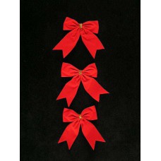 Red Velvet Bows, 3 inch (Lot of 1 Package, 3 Bows Per Package) SALE ITEM