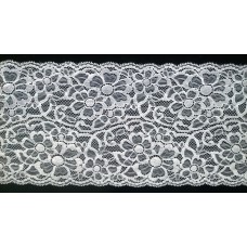 6.75 Inch Flat Double Edge Galloon Lace, White (100 YARDS - FULL SPOOL) MADE IN USA