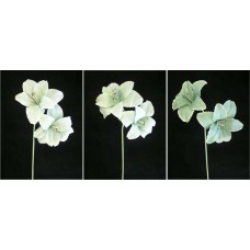 Pastel Water Color Amaryllis Spray, Seamist Green, Artificial Silk Flower (Lot of 12)