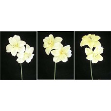 Pastel Water Color Amaryllis Spray, Yellow, Artificial Silk Flower (Lot of 12)