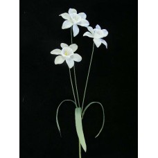 Pastel Water Color Daffodil Spray, white (lot of 12)