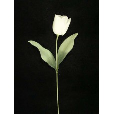 Pastel Water Color Tulip Spray, White, Artificial Silk Flower (Lot of 12)